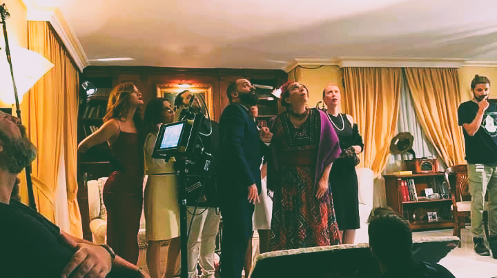 Rodaje en interior. Alumnos actuando ante la cámara.